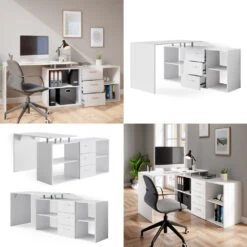 Eckschreibtisch "Dante" Weiß 145 X 120 Cm Vicco -Möbel Store m3362 08 ol