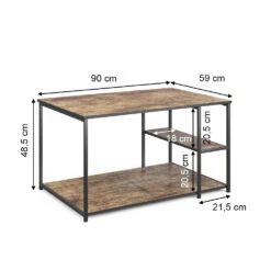 Couchtisch "Fyrk" Eiche Rustikal/Schwarz 90 X 48.5 Cm Vicco 11 Couchtisch "Fyrk" Eiche Rustikal/Schwarz 90 X 48.5 Cm Vicco -Möbel Store m3368 03 ol