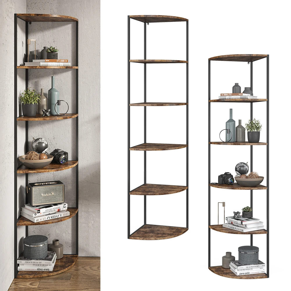 Bücherregal "Fyrk" Eiche Rustikal/Schwarz 40 X 180 Cm Vicco 4 Bücherregal "Fyrk" Eiche Rustikal/Schwarz 40 X 180 Cm Vicco – Bild 2