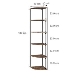 Bücherregal "Fyrk" Eiche Rustikal/Schwarz 40 X 180 Cm Vicco 11 Bücherregal "Fyrk" Eiche Rustikal/Schwarz 40 X 180 Cm Vicco -Möbel Store m3370 03 ol