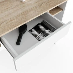 Schminktisch "Daenerys" Weiß/Sonoma 100 Cm Mit LED Beleuchtung Und Hocker Vicco -Möbel Store m3378 hw l 06 ol