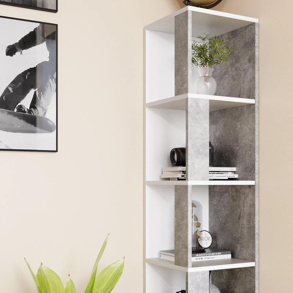 Eckregal "Lio" Weiß/Beton 33.3 X 162.2 Cm Vicco 7 Eckregal "Lio" Weiß/Beton 33.3 X 162.2 Cm Vicco – Bild 5