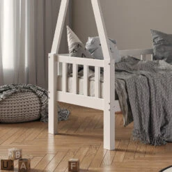 Tipi-Bett "Tipi" Weiß 70x140 Cm Mit Rausfallschutz Vitalispa -Möbel Store m3384 05 ol