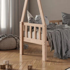 Tipi-Bett "Tipi" Naturholz 70x140 Cm Mit Rausfallschutz Vitalispa -Möbel Store m3385 05 ol