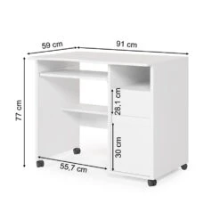 Schreibtisch "Polo" Weiß 91 X 59 Cm Vicco -Möbel Store m3395 03 ol
