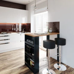 Bartisch Set Eiche/Anthrazit 117 X 57 Cm Mit 2 Barhockern Vicco -Möbel Store m3402 hs 04 ol