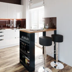 Bartisch Set Eiche/Anthrazit 117 X 57 Cm Mit 2 Barhockern Vicco -Möbel Store m3402 hs 05 ol