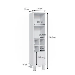 Midischrank "Fynn" Weiß 30 X 130.6 Cm Kleine Tür Vicco -Möbel Store m3413 03 ol