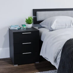 Nachttisch "Florenz" Schwarz 46.2 X 60 Cm Mit QI-Ladegerät Vicco -Möbel Store m3428 qi 04 ol