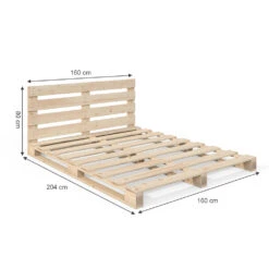 Palettenbett Naturholz 160x200 Cm Mit Matratze H2 Und Kopfteil Vitalispa -Möbel Store m3504 3505 m 03 ol