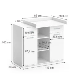 Wickelkommode "Leonie" Weiß 113 X 100 Cm Vicco -Möbel Store m3533 03 ol