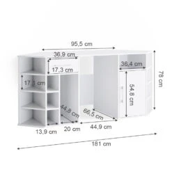 Schreibtisch "Houston" Weiß 181 X 66.5 Cm Mit Ablageflächen Vicco -Möbel Store m3534 03 ol