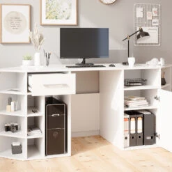 Schreibtisch "Houston" Weiß 181 X 66.5 Cm Mit Ablageflächen Vicco -Möbel Store m3534 05 ol