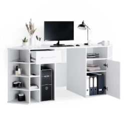 Schreibtisch "Houston" Weiß 181 X 66.5 Cm Mit Ablageflächen Vicco -Möbel Store m3534 07 ol