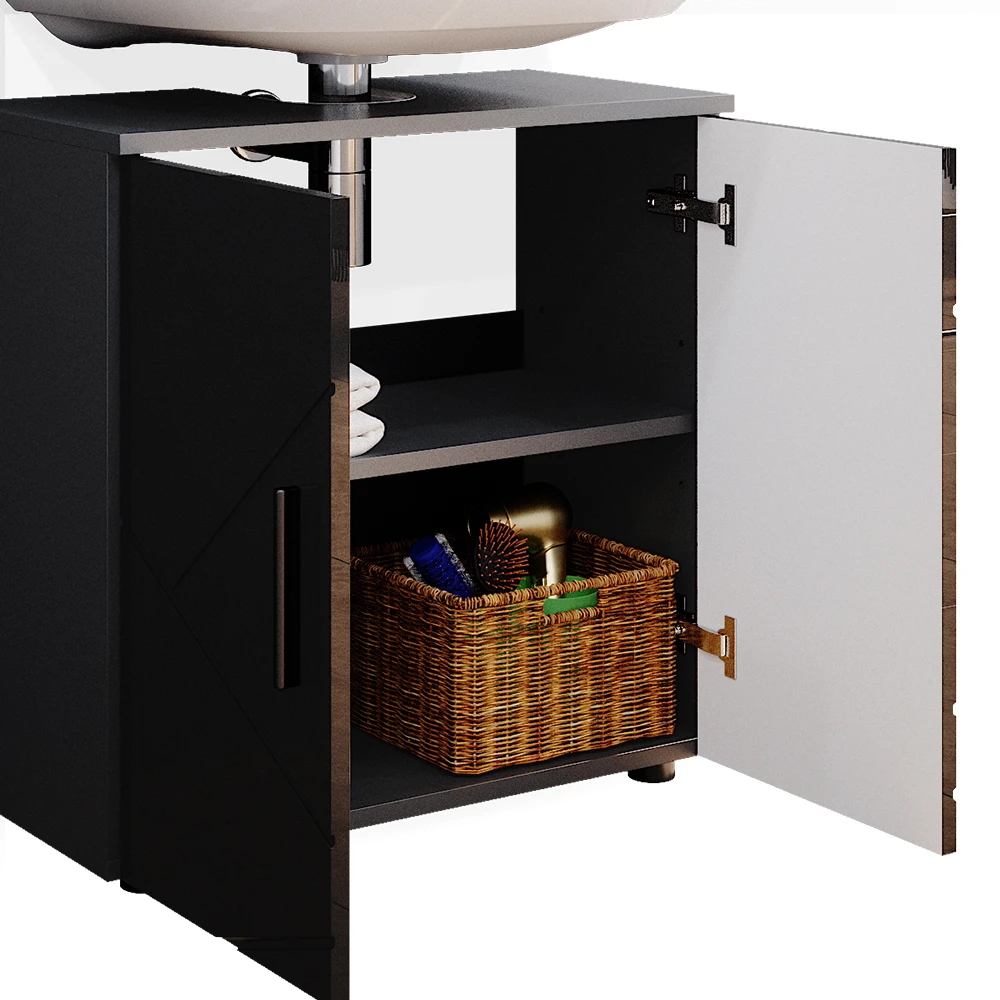 Badmöbel Set "Irma" Anthrazit Hochglanz 3 Teile, Mit Unterschrank 60 Cm Vicco 8 Badmöbel Set "Irma" Anthrazit Hochglanz 3 Teile, Mit Unterschrank 60 Cm Vicco – Bild 6