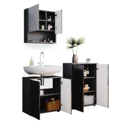 Badmöbel Set "Irma" Anthrazit Hochglanz 3 Teile, Mit Unterschrank 60 Cm Vicco 15 Badmöbel Set "Irma" Anthrazit Hochglanz 3 Teile, Mit Unterschrank 60 Cm Vicco -Möbel Store m3548 07 ol