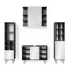 Badmöbel Set "Fynn" Anthrazit/Weiß 4 Teile, Mit Midischränke Vicco -Möbel Store m3560 01 ol