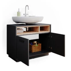Waschbeckenunterschrank "Beatrice" Anthrazit/Sonoma 80 X 64 Cm Vicco -Möbel Store m3568 07 ol