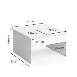 Couchtisch "Lucas" Weiß 80 X 47 Cm Vicco -Möbel Store m3571 03 ol