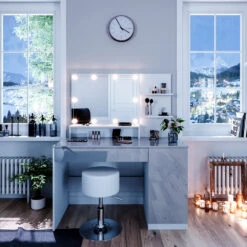 Schminktisch "Elisa" Weiß 120 Cm Mit LED Beleuchtung Und Hocker Vicco -Möbel Store m3583 hw l 04 ol