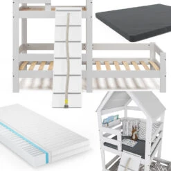 Hausbett "Teddy" Weiß 90x200 Cm Mit 2 Matratzen Vitalispa 15 Hausbett "Teddy" Weiß 90x200 Cm Mit 2 Matratzen Vitalispa -Möbel Store m3612 m2 06 ol