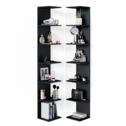 Wandregal "Paolo" Schwarz 30 X 190 Cm 2er Set Vicco -Möbel Store m3692 07 ol