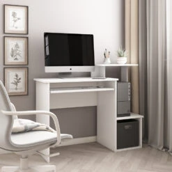 Schreibtisch "Karl" Weiß 106 X 40 Cm Vicco 12 Schreibtisch "Karl" Weiß 106 X 40 Cm Vicco -Möbel Store m3719 04 ol