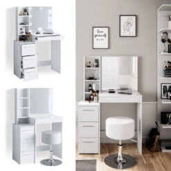 Schminktisch "Meryl" Weiß 80 Cm Mit Hocker Vicco -Möbel Store m3721 hw 02 ol