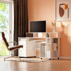 Schreibtisch "Bern" Weiß 140 X 66 Cm Vicco 12 Schreibtisch "Bern" Weiß 140 X 66 Cm Vicco -Möbel Store m3723 04 ol