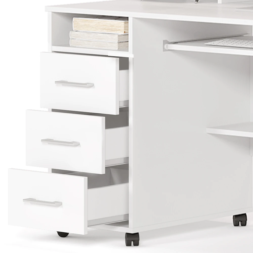 Schreibtisch "Bern" Weiß 140 X 66 Cm Vicco 8 Schreibtisch "Bern" Weiß 140 X 66 Cm Vicco – Bild 6