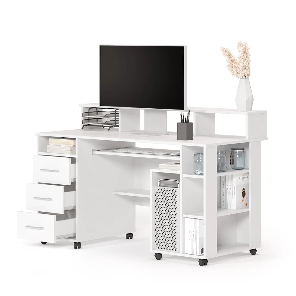 Schreibtisch "Bern" Weiß 140 X 66 Cm Vicco 9 Schreibtisch "Bern" Weiß 140 X 66 Cm Vicco – Bild 7