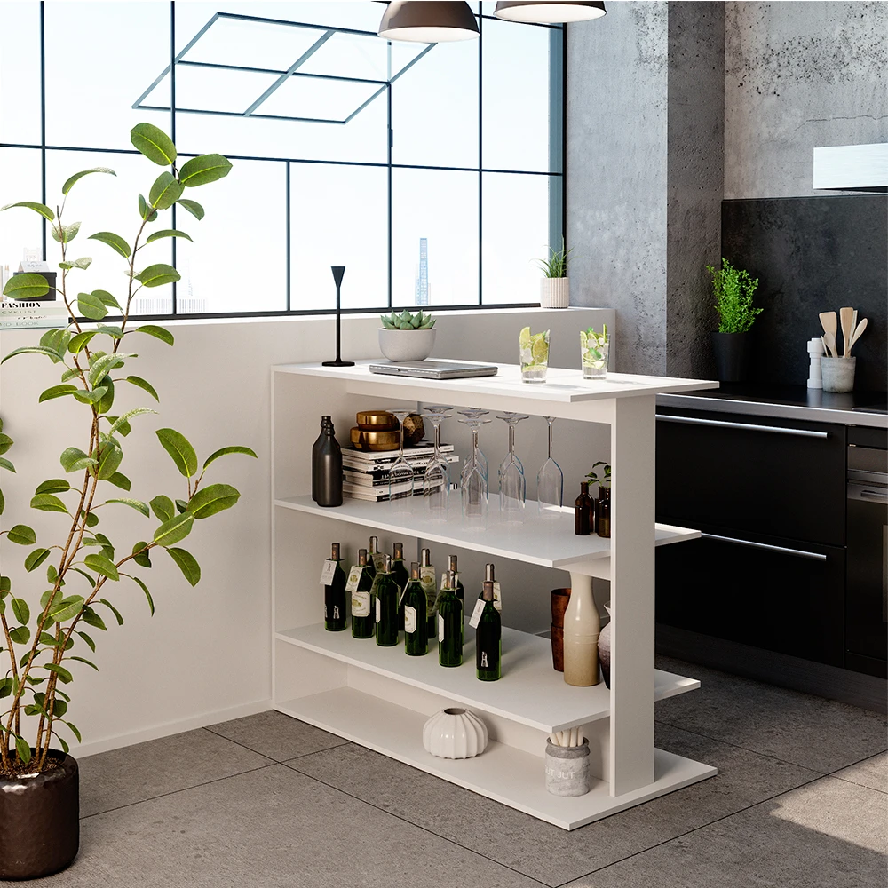 Bartisch "Bristol" Weiß 120 X 55 Cm Vicco 6 Bartisch "Bristol" Weiß 120 X 55 Cm Vicco – Bild 4