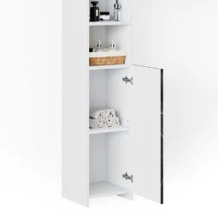 Badschrank "Nero" Marmor 30 X 195 Cm Mit Türen, Und Offenen Fächern Vicco 14 Badschrank "Nero" Marmor 30 X 195 Cm Mit Türen, Und Offenen Fächern Vicco -Möbel Store m3735 06 ol