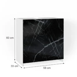 Waschbeckenunterschrank "Nero" Marmor 58 X 60 Cm Mit 2 Türen Vicco -Möbel Store m3736 03 ol