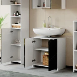 Waschbeckenunterschrank "Nero" Marmor 58 X 60 Cm Mit 2 Türen Vicco -Möbel Store m3736 05 ol