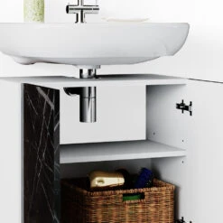 Waschbeckenunterschrank "Nero" Marmor 58 X 60 Cm Mit 2 Türen Vicco -Möbel Store m3736 06 ol