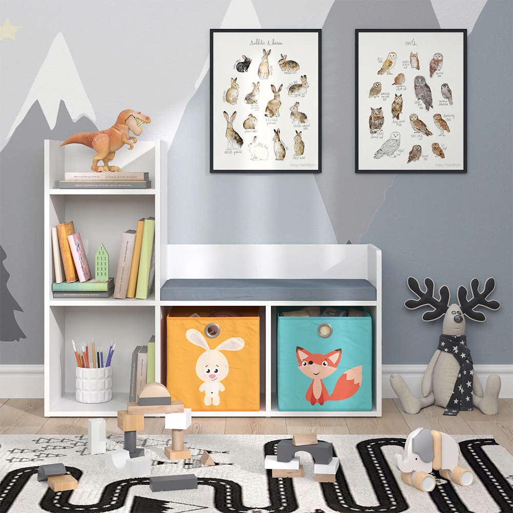 Kinderregal "Luigi" Weiß 107.2 X 88.6 Cm Mit 2 Faltboxen Opt.1 Vicco 6 Kinderregal "Luigi" Weiß 107.2 X 88.6 Cm Mit 2 Faltboxen Opt.1 Vicco – Bild 4