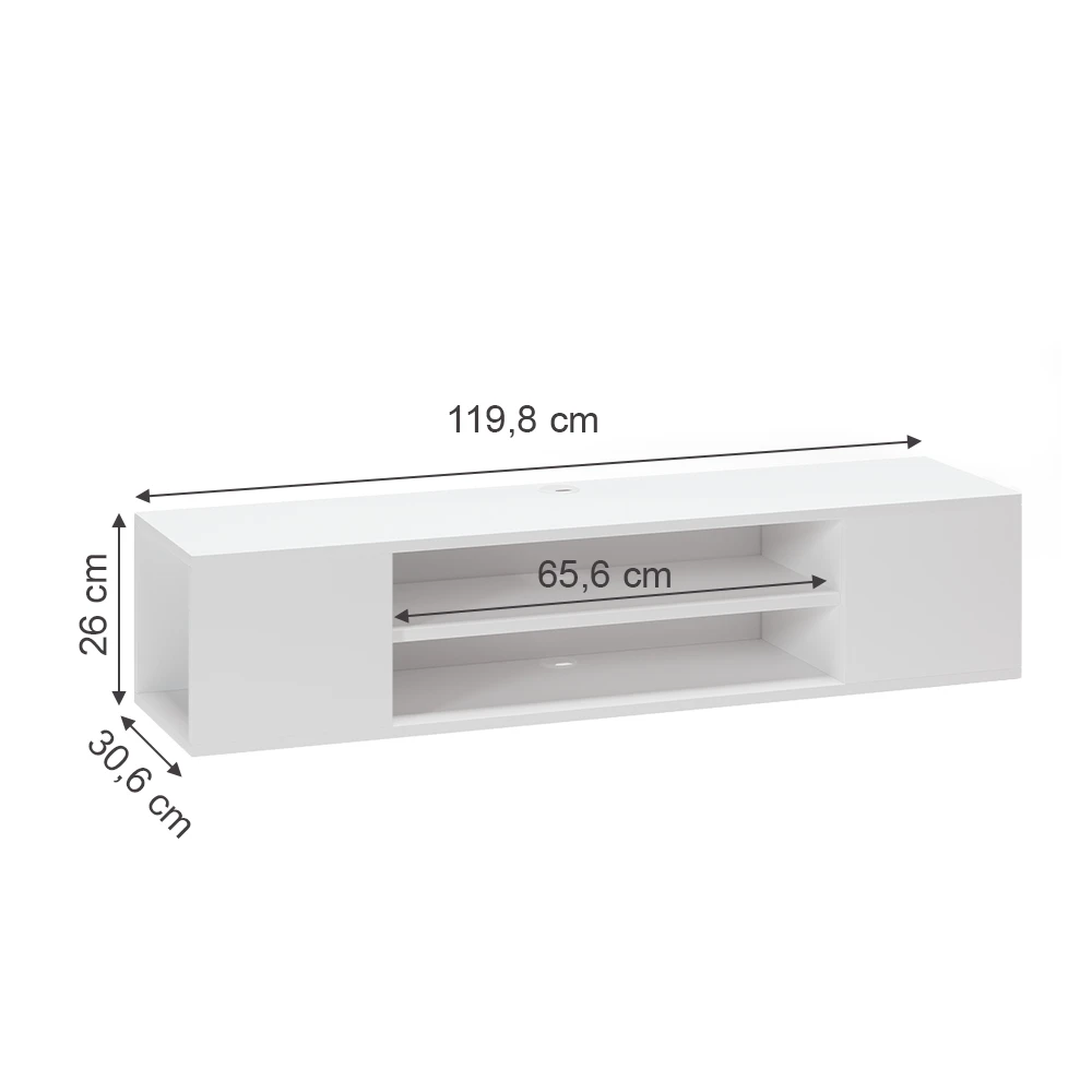 Lowboard "Helvin" Weiß 119.8 X 26 Cm Vicco 5 Lowboard "Helvin" Weiß 119.8 X 26 Cm Vicco – Bild 3