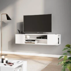 Lowboard "Helvin" Weiß 119.8 X 26 Cm Vicco 12 Lowboard "Helvin" Weiß 119.8 X 26 Cm Vicco -Möbel Store m3744 04 ol