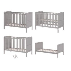 Babybett "Tobi" Grau 60x120 Cm Vitalispa -Möbel Store m3781 06 ol