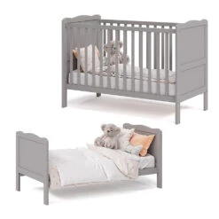 Babybett "Tobi" Grau 60x120 Cm Vitalispa -Möbel Store m3781 07 ol