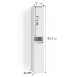 Badschrank "Ruben" Weiß 30 X 192.5 Cm Vicco -Möbel Store m3784 03 ol