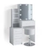 Schminktisch "Conrada" Weiß 80 Cm Mit LED Beleuchtung Und Hocker Vicco -Möbel Store m3799 hw l 01 ol