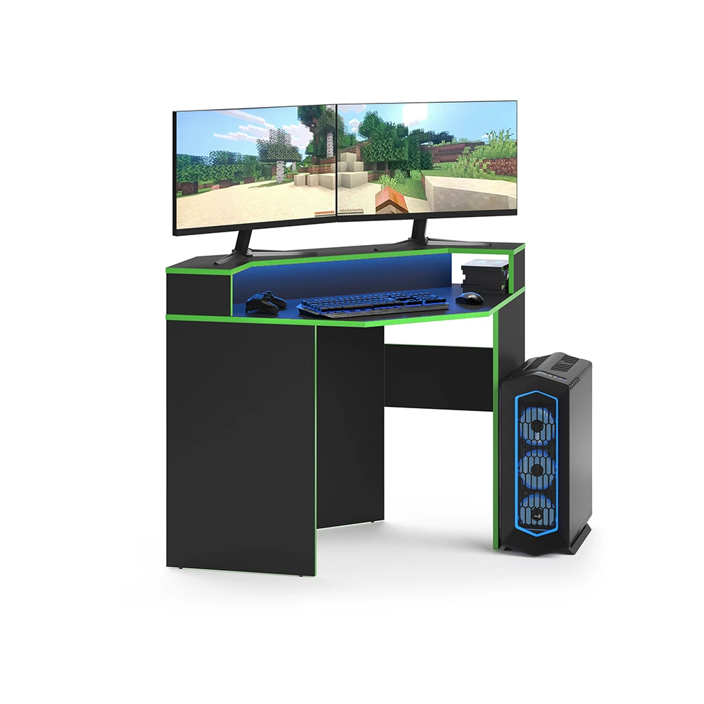 Gaming Tisch "Kron" Schwarz/Grün 90 X 90 Cm Eckform Vicco 9 Gaming Tisch "Kron" Schwarz/Grün 90 X 90 Cm Eckform Vicco – Bild 7