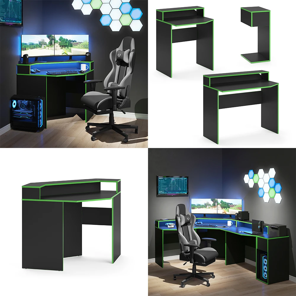 Gaming Tisch "Kron" Schwarz/Grün 90 X 90 Cm Eckform Vicco 10 Gaming Tisch "Kron" Schwarz/Grün 90 X 90 Cm Eckform Vicco – Bild 8