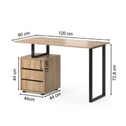 Schreibtisch "Adem" Naturholz/Schwarz 120 X 60 Cm Vicco 11 Schreibtisch "Adem" Naturholz/Schwarz 120 X 60 Cm Vicco -Möbel Store m4048 03 ol