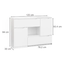 Sideboard "Ruben" Weiß 120 X 84 Cm Vicco -Möbel Store m4071 03 ol