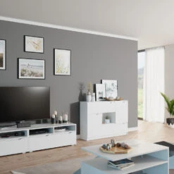 Sideboard "Ruben" Weiß 120 X 84 Cm Vicco -Möbel Store m4071 04 ol