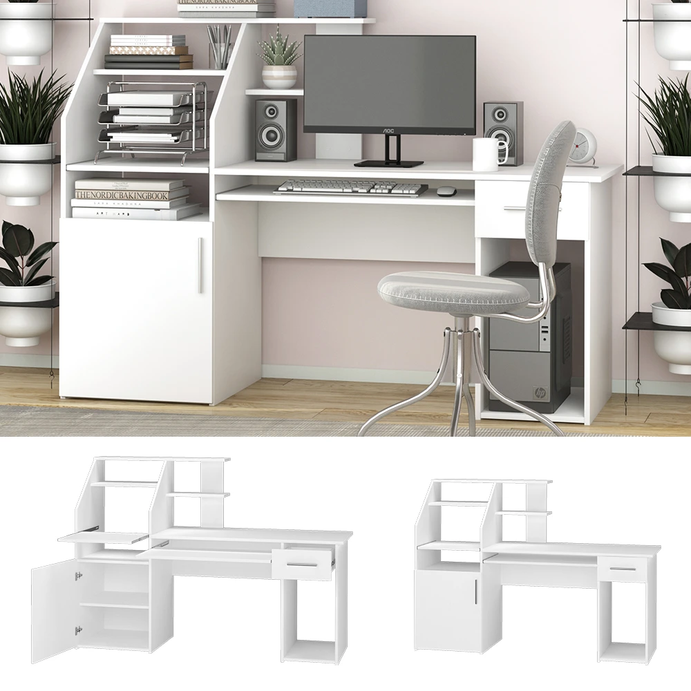 Schreibtisch "Edwin" Weiß 166 X 50.5 Cm Vicco 4 Schreibtisch "Edwin" Weiß 166 X 50.5 Cm Vicco – Bild 2