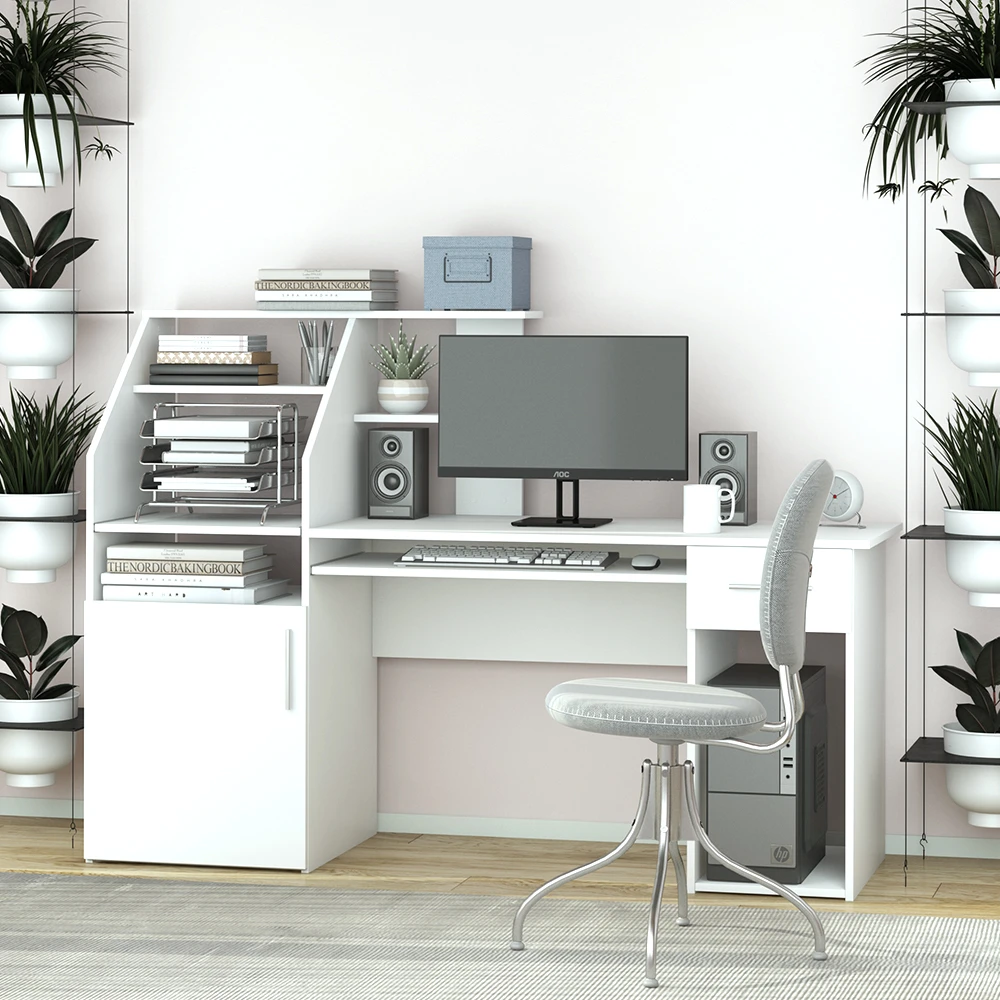 Schreibtisch "Edwin" Weiß 166 X 50.5 Cm Vicco 6 Schreibtisch "Edwin" Weiß 166 X 50.5 Cm Vicco – Bild 4